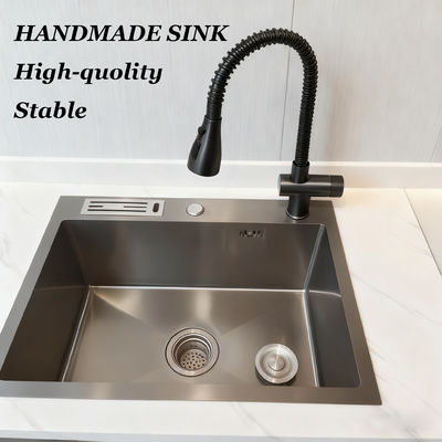 جودة  Thickened Seamless Welded 304 Stainless Steel Kitchen Sink Handmade Basin مصنع