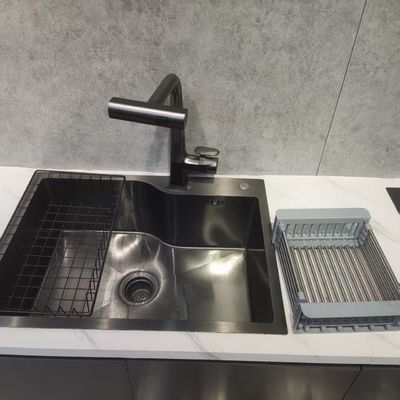 حوض مطبخ مزدوج من الفولاذ المقاوم للصدأ 304 مع ملحقات