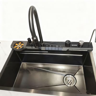مجموعة حوض المطبخ من الفولاذ المقاوم للصدأ مزدوج الوعاء 800 مم مع صنبور قوس عالي للمطبخ الحديث