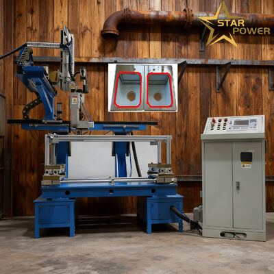 آلة لحام أربع جوانب أوتوماتيكية بنظام PLC CNC ومحرك سيرفو لتحديد المواقع لألواح أدوات المطبخ المعدنية