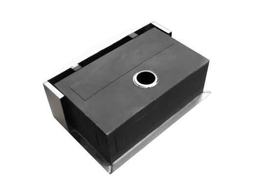 مصنوعة يدويًا من الفولاذ المقاوم للصدأ 304 مطبخ تحت الحوض مع حوض واحد عميق وأحزمة خفيفة للصوت