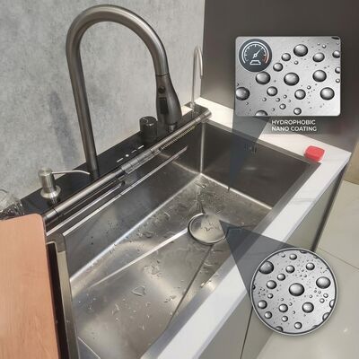 سعر جيد بيونيك لوتس ليف نانو Oleophobic اليدوية 316 حوض مطبخ ستنلس ستيل وعاء واحد 800 مللي متر 220 مللي متر حوض عميق الانترنت