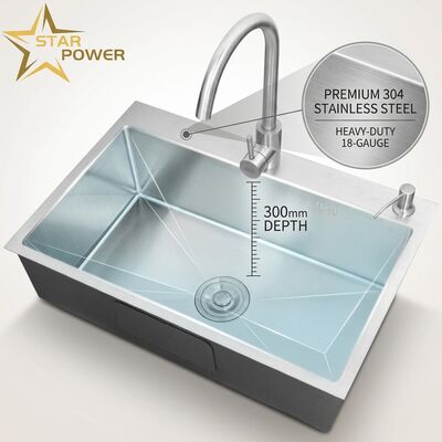 سعر جيد غسالة المطبخ المرتفعة / المقطوعة 18 مقاس 304 SS غسالة المطبخ المزدوجة المزدوجة 1000 ملم 300 ملم حوض عميق للغاية الانترنت