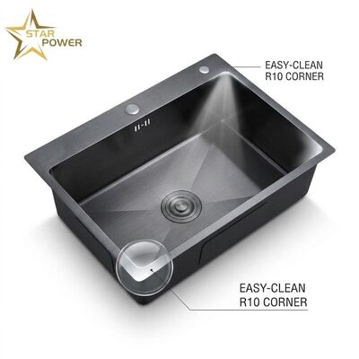 سعر جيد 16 Gauge 304 Stainless Steel Double Bowl Kitchen Sink Drop-in 33x22 Inch 9 Inch Deep Basin Brushed Finish الانترنت