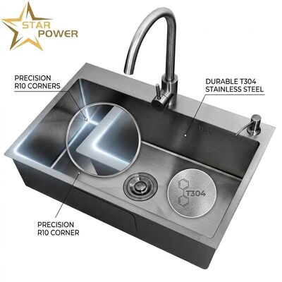 سعر جيد Round 15 Inch Bar Prep Sink SUS304 Handmade 22 Gauge Single Bowl Undermount online