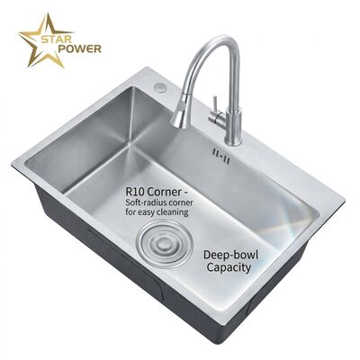 سعر جيد Nano Black 31x20 Undermount Handmade Kitchen Sink SUS304 Single Bowl 18 Gauge online