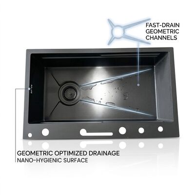 سعر جيد Undermount 33x22 Handmade Double Bowl Kitchen Sink SUS304 60/40 Split 18 Gauge online