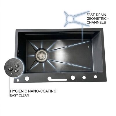 سعر جيد 33 Inch Corner Kitchen Sink Double Bowl SUS304 18 Gauge Space Saving Handmade الانترنت