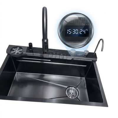 سعر جيد 24 Inch Handmade Single Bowl Undermount Kitchen Sink 16 Gauge Gunmetal PVD الانترنت