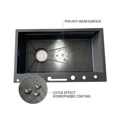 سعر جيد 33 Inch Undermount Double Bowl Kitchen Sink 16 Gauge with Soap Dispenser SUS304 online