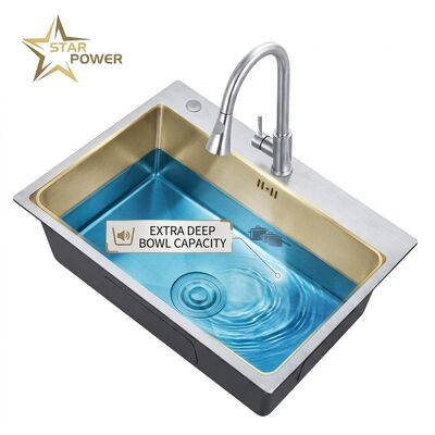 سعر جيد 20 Inch Bar Prep Undermount Single Bowl Kitchen Sink 18 Gauge Nano Black Coating الانترنت