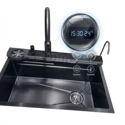 سعر جيد 32 Inch PVD Gunmetal Undermount Single Bowl Kitchen Sink 16 Gauge with Cutting Board الانترنت