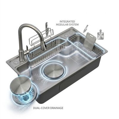 سعر جيد 30 Inch Farmhouse Apron Front Double Bowl Kitchen Sink 16 Gauge with Grids الانترنت