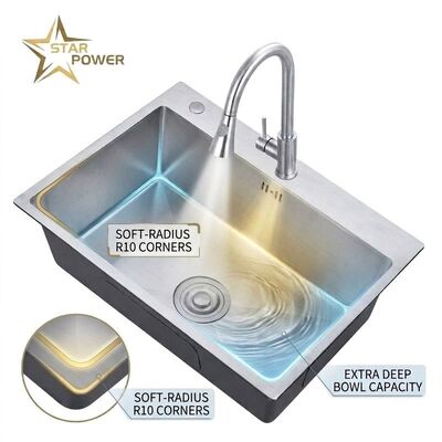 سعر جيد 25 Inch Laundry Utility Sink SUS304 20 Gauge Deep Basin with Faucet Assembly الانترنت