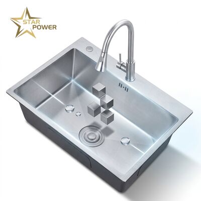 سعر جيد 24 Inch Undermount Single Bowl Kitchen Sink SUS304 18 Gauge with Nano Coating الانترنت