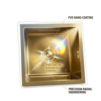 سعر جيد 22 Inch PVD Gold Undermount Single Bowl Kitchen Sink 16 Gauge with Cutting Board الانترنت
